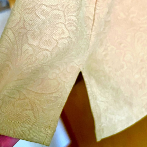 Denim&Co. camel color patterned faux suede button down shirt - Picture 8 of 8